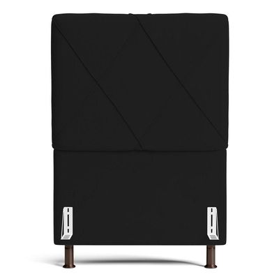 Cabeceira Cama Box Solteiro Mel 90cm Com Frame Veludo Preto - Abmaza
