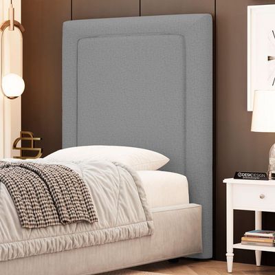 Cabeceira Cama Box Solteiro Alba 90cm Com Frame Linho Cinza - Abmaza