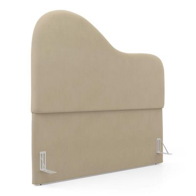 Cabeceira Orgânica Cama Box Casal Padrão Sea 140cm Com Frame Suede Bege - Abmaza