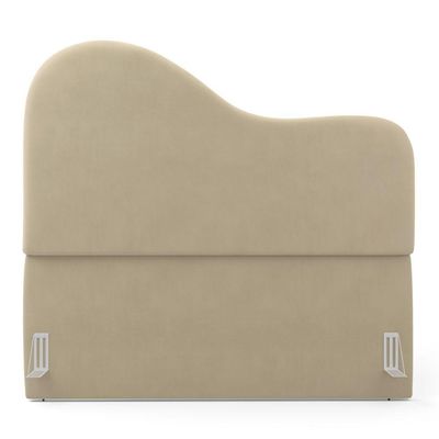 Cabeceira Orgânica Cama Box Casal Padrão Sea 140cm Com Frame Suede Bege - Abmaza