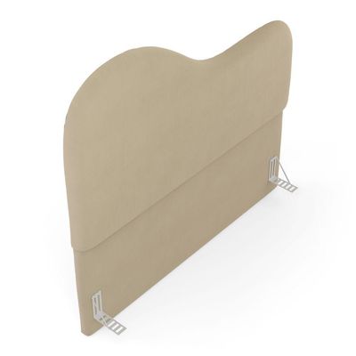 Cabeceira Orgânica Cama Box Casal Padrão Sea 140cm Com Frame Suede Bege - Abmaza