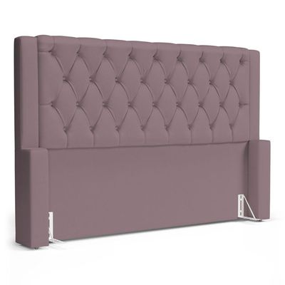 Cabeceira E Calçadeira Báu Queen Size Atena 160cm Capitonê Veludo Rosê - Abmaza