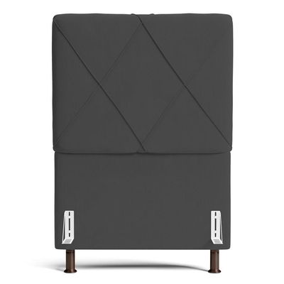 Cabeceira Cama Box Solteiro Mel 90cm Com Frame Veludo Cinza Escuro - Abmaza