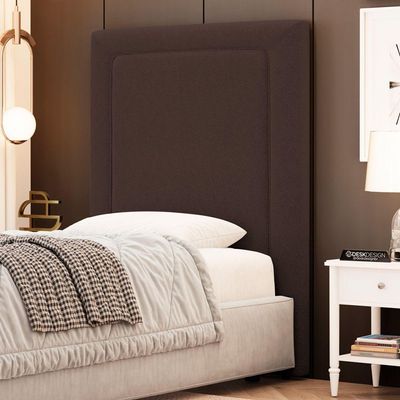Cabeceira Cama Box Solteiro Alba 90cm Com Frame Bouclé Marrom - Abmaza