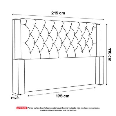Cabeceira Atena Para Cama Box King Size 195cm Capitonê Com Frame Suede Bege Claro - Abmaza