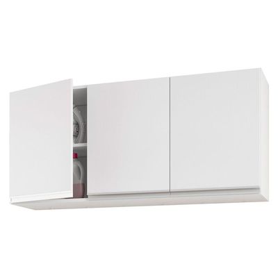 Cozinha Planejada Lux 3 Peças 100%mdf Balcão Gabinete Sem Tampo 119cm 3 Gavetas Branco - Abmaza