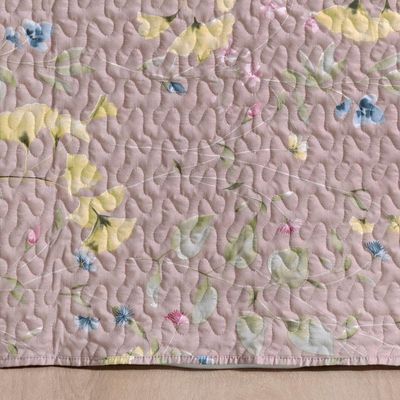 Colcha + Jogo De Cama Bouti Estampado Casal 06 Peças 100% Poliéster - Lavanda