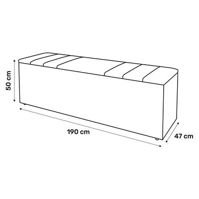 Calçadeira Baú King Size Grace 190cm Suede Bege - Abmaza