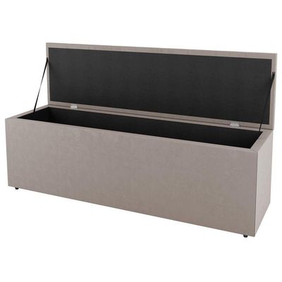 Calçadeira Baú King Size Grace 190cm Suede Bege - Abmaza