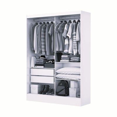 Guarda Roupa Solteiro Santiago Plus 2 Portas 2 Gavetas Com Espelho Carioca Moveis Cinamomo