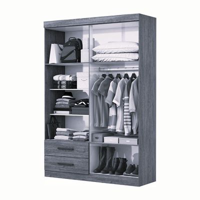 Guarda Roupa Solteiro Hercules 4 Portas 2 Gavetas Com Espelho Carioca Moveis Branco
