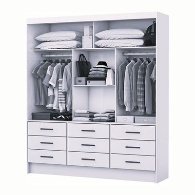 Guarda Roupa Sevilha 3 Portas 9 Gavetas Sem Espelho Carioca Moveis Cinamomo