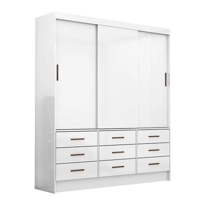 Guarda Roupa Sevilha 3 Portas 9 Gavetas Sem Espelho Carioca Moveis Branco