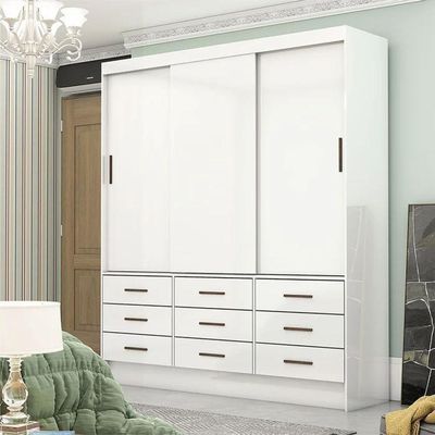 Guarda Roupa Sevilha 3 Portas 9 Gavetas Sem Espelho Carioca Moveis Branco