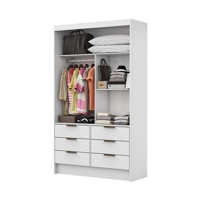 Guarda Roupa Sevilha 2 Portas De Correr Com Espelho Carioca Moveis Branco