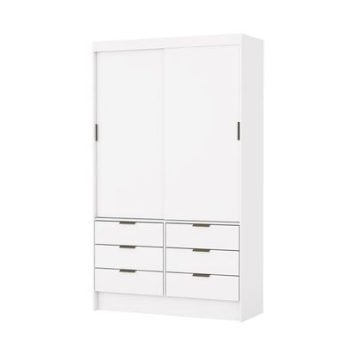 Guarda Roupa Sevilha 2 Portas De Correr Com Espelho Carioca Moveis Branco