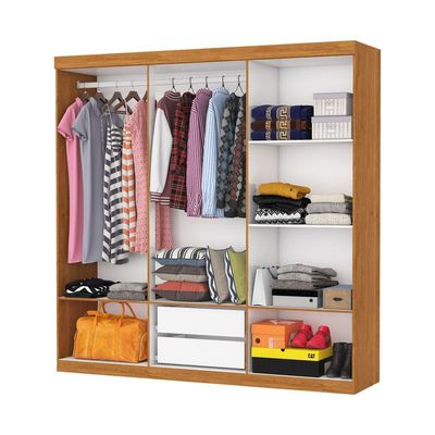 Guarda Roupa Casal Recife 6 Portas 2 Gavetas Com Espelho Carioca Moveis Cinamomo
