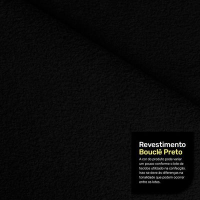 Kit 02 Poltronas E 01 Sofá Bloom 160cm 02 Lugares Com Pés De Madeira Bouclê Preto - Abmaza