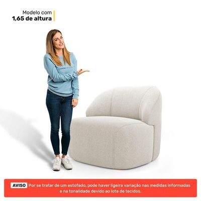 Kit 02 Poltronas Decorativas Kaya Orgânica Bouclê Bege - Abmaza