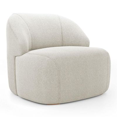 Kit 02 Poltronas Decorativas Kaya Orgânica Bouclê Bege - Abmaza