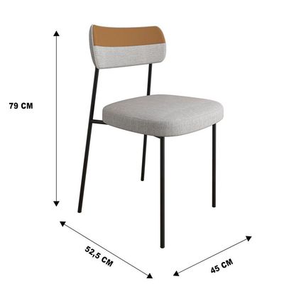 Kit 02 Cadeiras Sala De Jantar Lila Couríssimo Whisky Linho Cinza - Abmaza