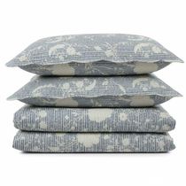 Kit Cobre Leito Colcha Magnus Solteiro 2 Peças Dupla Face Estampado Floral - Azul - 100% Poliéster