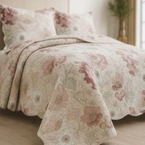 Kit Cobre Leito Colcha Magnus King 3 Peças Dupla Face Estampado Floral - Vintage - 100% Poliéster