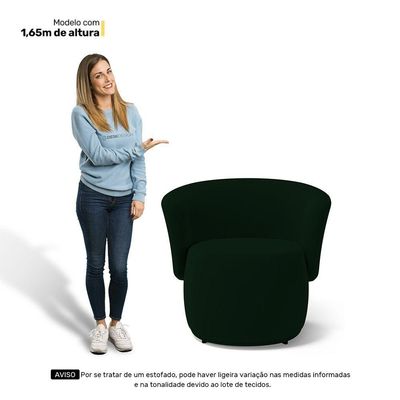 Kit 2 Poltronas E 1 Namoradeira Aisha Orgânica Veludo Verde Escuro - Abmaza