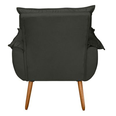 Kit 04 Poltronas Decorativas Modernas Sala E Recepção Monza Pés Palito Veludo Cinza - Abmaza