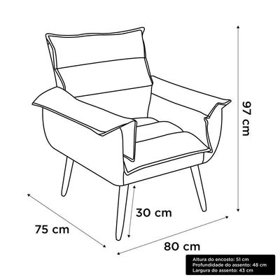 Kit 04 Poltronas Decorativas Modernas Sala E Recepção Monza Pés Palito Veludo Cinza - Abmaza