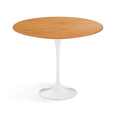 Mesa Apoio Tulipa Saarinen Redonda 65 Cm - Freijó Cores Branco