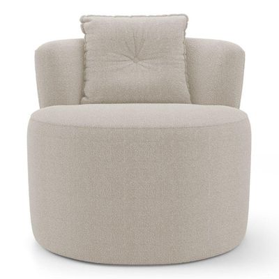 Poltrona Orgânica Living Bob Com 01 Almofada Bouclê Bege - Abmaza