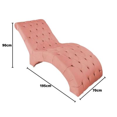 Recamier Divã Espreguiçadeira Para E Sala Cliníca Estética Antonella Suede Cor:coral