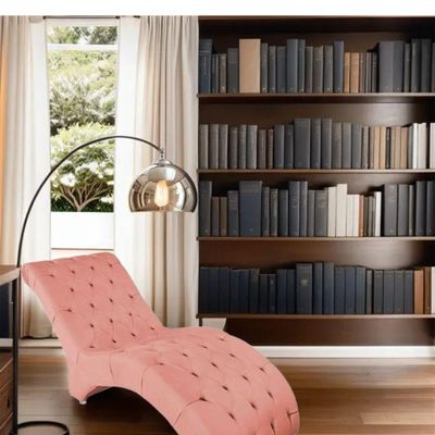 Recamier Divã Espreguiçadeira Para E Sala Cliníca Estética Antonella Suede Cor:coral
