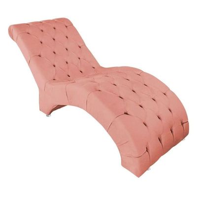 Recamier Divã Espreguiçadeira Para E Sala Cliníca Estética Antonella Suede Cor:coral
