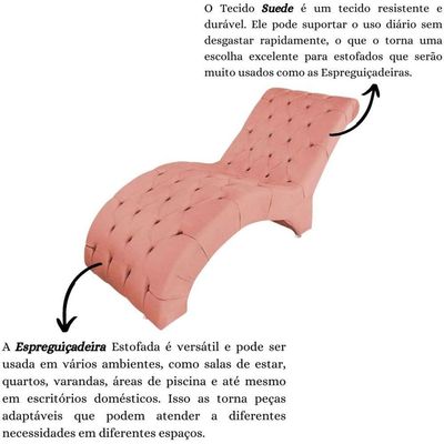 Recamier Divã Espreguiçadeira Para E Sala Cliníca Estética Antonella Suede Cor:coral