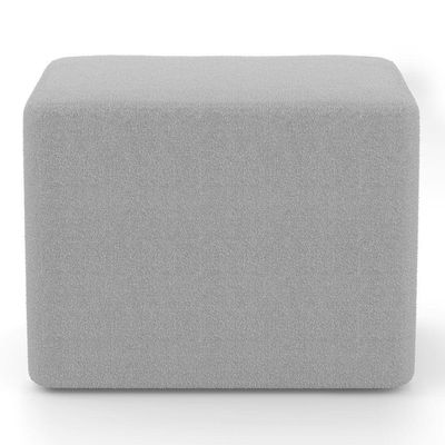 Puff Decorativo Living Yumi Retangular 60cm Bouclê Cinza Claro - Abmaza
