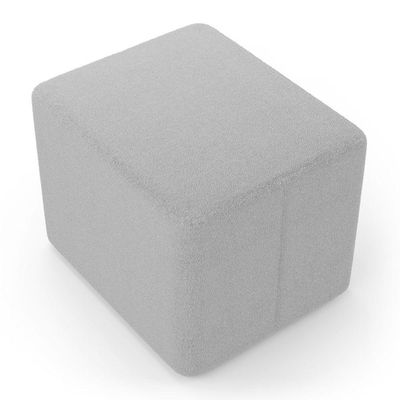 Puff Decorativo Living Yumi Retangular 60cm Bouclê Cinza Claro - Abmaza