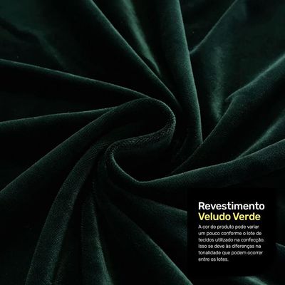 Puff Decorativo Living Aisha Orgânico 02 Lugares Veludo Verde Escuro - Abmaza