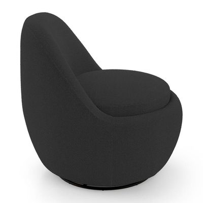 Poltrona Orgânica Living Memphis Base Giratória Bouclê Preto - Abmaza