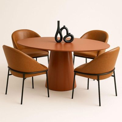 Mesa De Jantar Cone Oval 160x90 Cm Laca Terracota