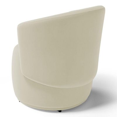 Poltrona Decorativa Aisha Orgânica Suede Bege Claro - Abmaza