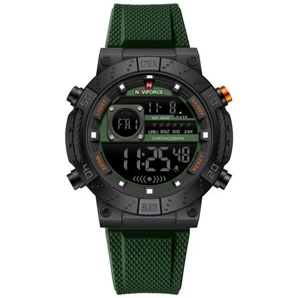 Relógio Masculino Digital Data Exibição Quartzo à Prova D´agua Esportivo Militar Preto Verde