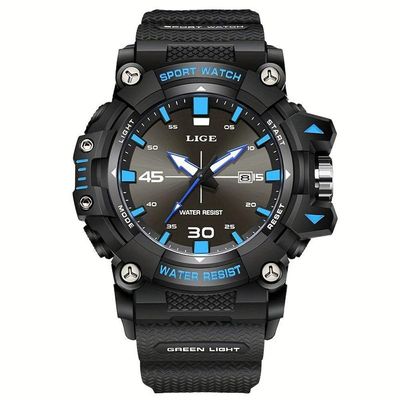 Relógio Lige Masculino Moderno Luminoso Analógico-digita Azul