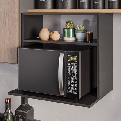 Suporte Aéreo Multiuso Para Forno Micro-ondas Luara 60cm Preto - Abmaza
