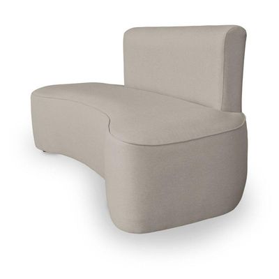 Sofá Feijão Orgânico Curvo 3 Lugar Suede Sala Contemporânea Cor:bege