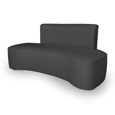 Sofá Curvo Design Orgânico Luxo Sala Contemporânea Suede Cor:cinza Escuro