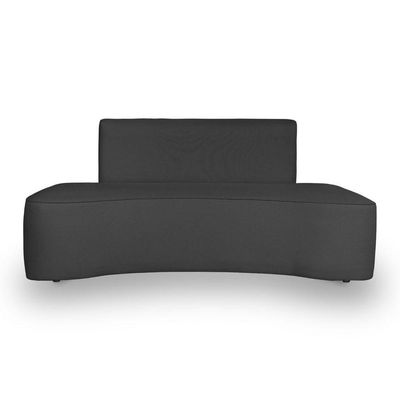 Sofá Curvo Design Orgânico Luxo Sala Contemporânea Suede Cor:cinza Escuro
