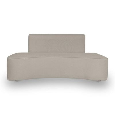 Sofá Curvo Design Orgânico Luxo Sala Contemporânea Suede Cor:bege