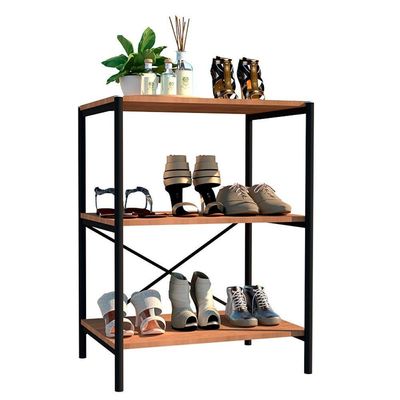 Sapateira Multiuso Hall De Entrada Padova 60cm 3 Prateleiras Demolição Preto - Abmaza